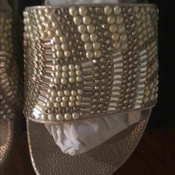 INC Peymin Faux Leather embellished slide sandal - Picture 2 of 4